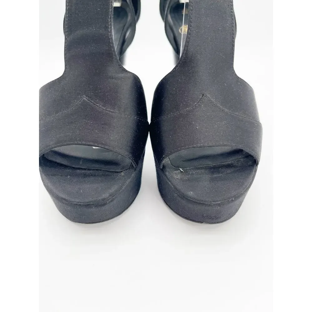 Chanel Fall 2009 Runway Black Detached Heel Platform Open Toe Heels EU 37